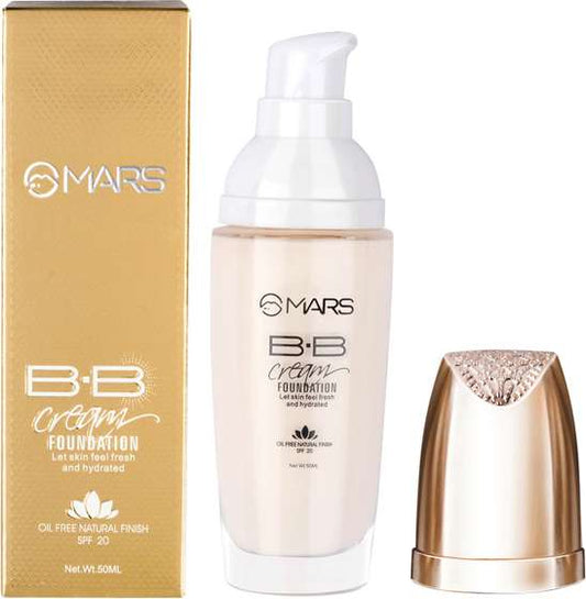 MARS BB Cream Oil Free Natural Finish Foundation SPF 20 Foundation (Rose Gold, 50 ml) 1