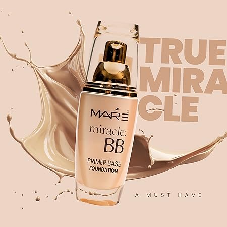 MARS Light Weight Bb Primer Base Matte Full Coverage Foundation Cream For Normal Skin(Ivory-101, 60 Ml), Pack Of 1